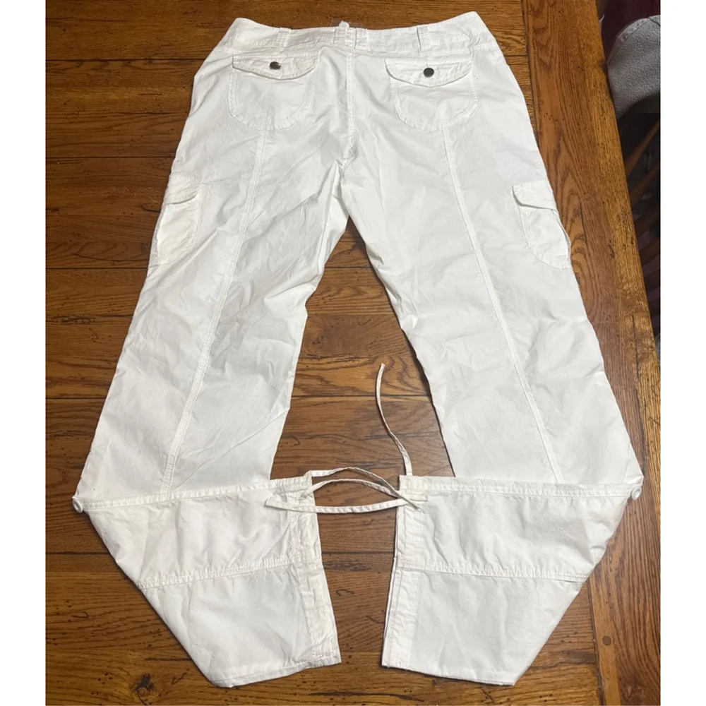 Boston Proper Crop Cargo Wide Leg Pants Black Stretchy Women's Size 12 E12 - Picture 7 of 8